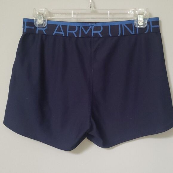 Under Armour Shorts Womens Lightweight Performance Blue Athletic Booty Track - Picture 2 of 6